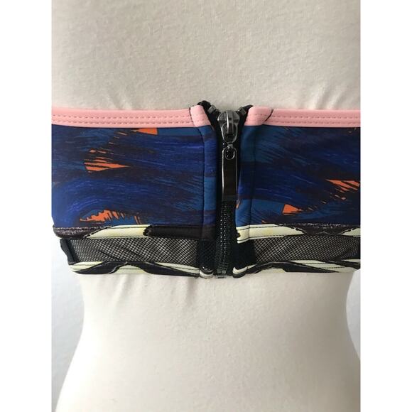 River Island Swim Multicolor Mesh Padded Bikini Top - Picture 6 of 6